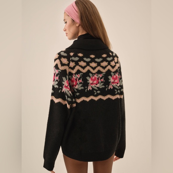 For Love & Lemons Ski Lodge Zip-Up Sweater - Picture 2 of 5